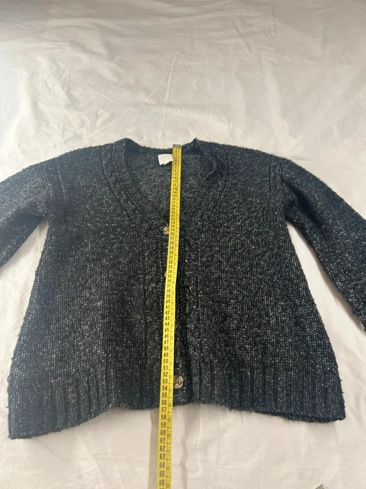 Sweat pull cardigan en laine et acrylique noir gris karl marc john – photo 9